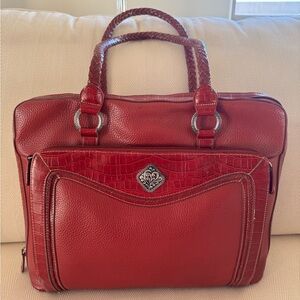 Coldwater Creek Red Leather Vintage Laptop Bag